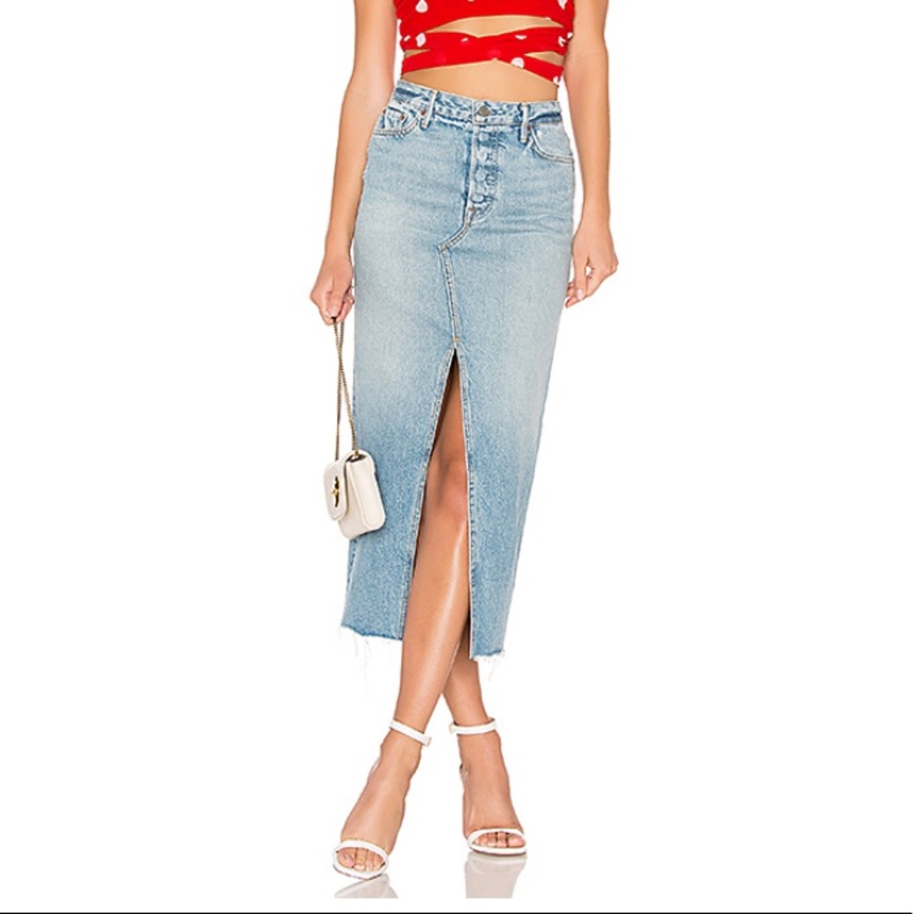 GRLFRND Isla High-Rise Midi Skirt in Gwen size 29